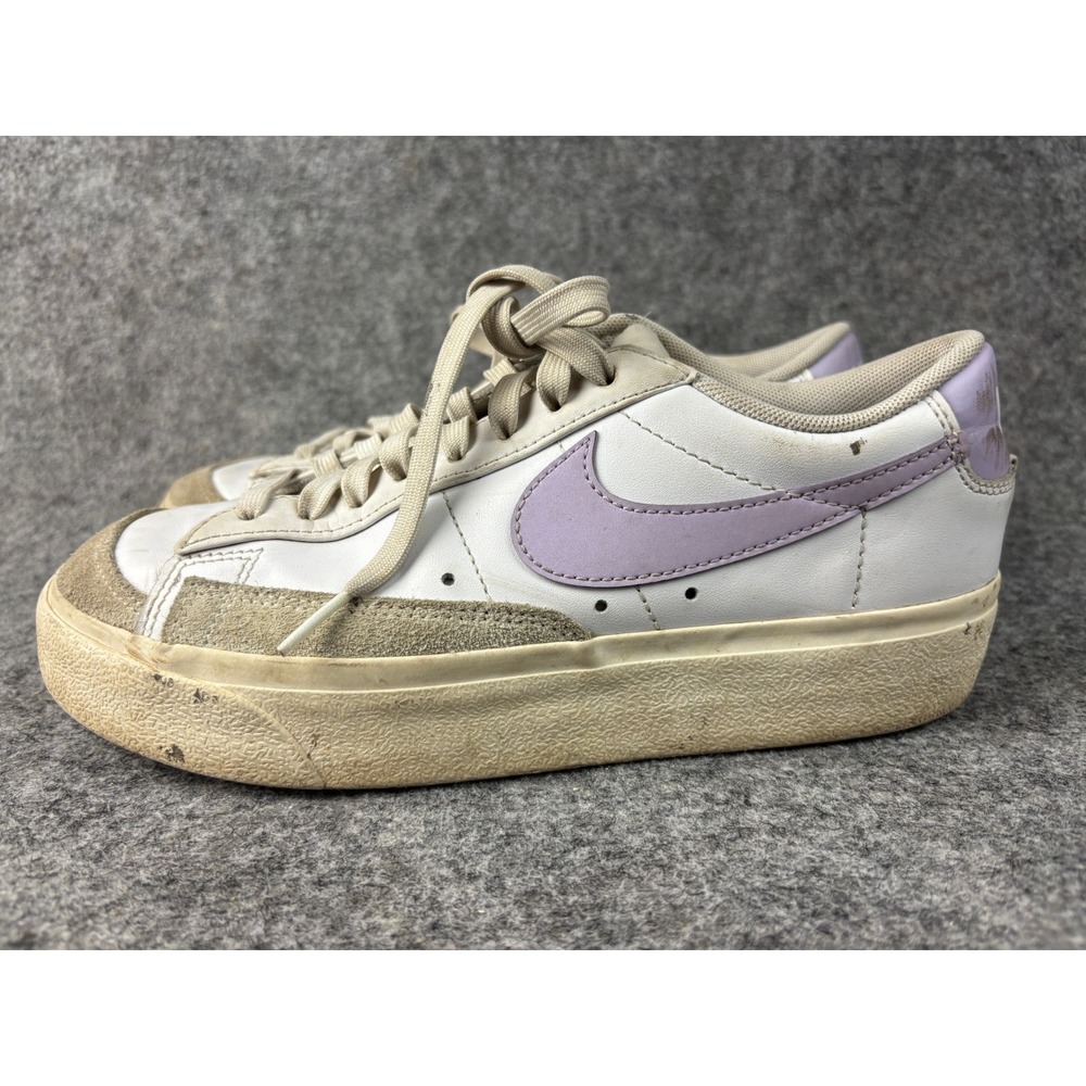 Nike Blazer Low Platform Womens 7.5 White Purple DJ0292-114 Sneakers
